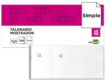 Talonario liderpapel mostrador 60x145 mm tl02 blanco con matriz