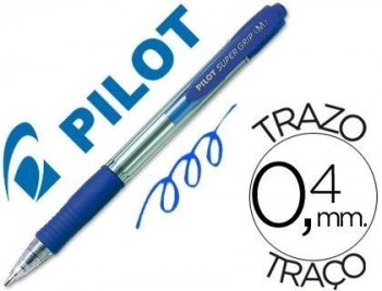 Boligrafo pilot super grip retractil sujecion de caucho tinta base de aceite VARIOS COLORES