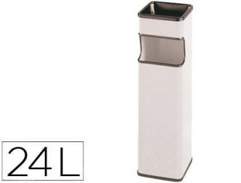 Cenicero papelera cuadrado 403 blanco -metalico -medida 65x18x18 cm