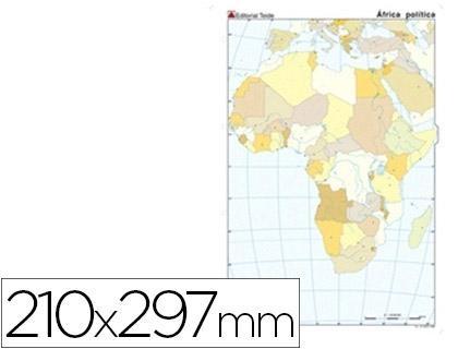 Mapa mudo color din a4 africa -politico