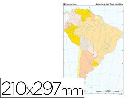Mapa mudo color din a4 america sur politico