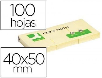 Bloc de notas adhesivas quita y pon q-connect 38x51 mm con 100 hojas