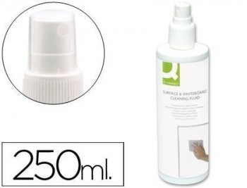 Spray q-connect limpiador de pizarras blancas bote de 250 ml.