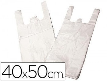 Bolsa plastico camiseta 40x50 cm -paquete 200 15 micras