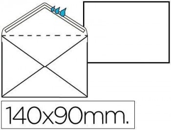 Sobre blanco registro 120gr. extra 90 x 140 mm -caja 100