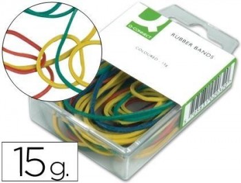 Gomillas elasticas colores q-connect -caja de 15 gr
