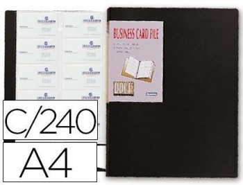 Carpeta liderpapel clasificado r de tarjetas polipropileno din a4 para 240 tarjetas color negro