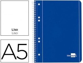 Cuaderno espiral liderpapel a5 micro serie azul tapa blanda 80h 80 gr liso 6taladros azul