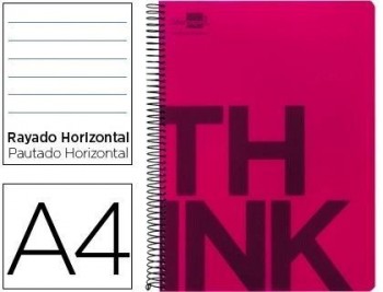 Cuaderno espiral liderpapel a4 micro think tapa plastico 140h 80 gr horizontal 5 bandas 4 taladros r