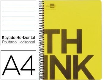 Cuaderno espiral liderpapel a4 micro think tapa plastico 160h 80 gr horizontal 5 bandas 4 taladros a