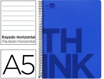 Cuaderno espiral liderpapel a5 micro think tapa plastico 140h 80 gr horizontal 5 bandas 6 taladros a