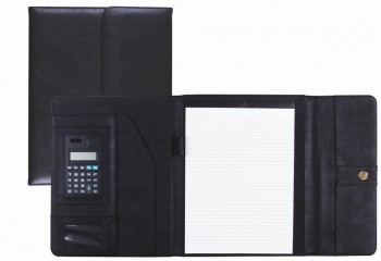 Carpeta portafolios 80-837 negra 315x245 mm con broche con calculadora -con departamentos interiores