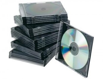 Caja de CD/DVD Q-connect slim -con interior negro -pack de 25 unidades