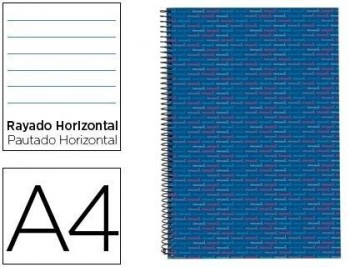 Cuaderno espiral liderpapel a4 micro multilider tapa forrada 140h 80 gr horizontal 5 bandas 4 taladr