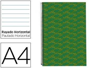 Cuaderno espiral liderpapel a4 micro multilider tapa forrada 140h 80 gr horizontal 5 bandas 4 taladr