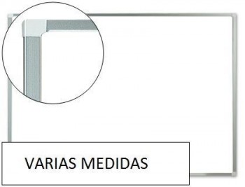 Pizarra blanca q-connect "LAMINADA" marco de aluminio VARIAS MEDIDAS