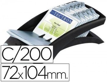 Tarjetero duraclip visifix negro 100 fundas para 200 tarjetas tamaño 72x104 mm incluye separador az