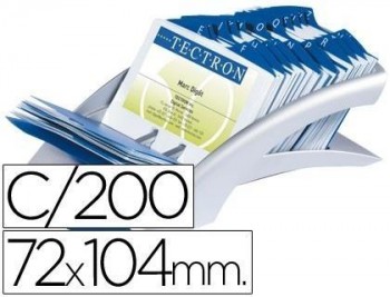 Tarjetero duraclip visifix plata 100 fundas para 200 tarjetas tamaño 72x104 mm incluye separador az