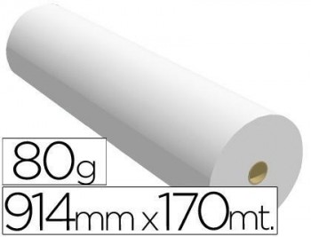 Papel reprografia ppc para planos 914x170mt 80gr