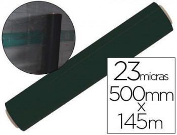Film extensible manual bobina -ancho 500 mm. -largo 145 mt espesor 23 micras negro