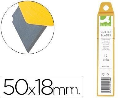Repuesto cuter ancho metalico q-connect 0,5x18 mm -estuche de 12 cuchillas
