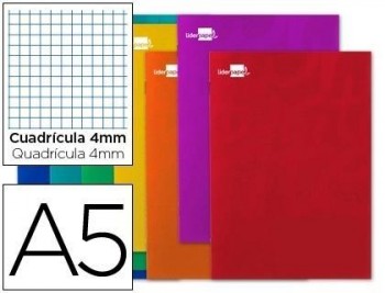 Libreta liderpapel write a5 80 hojas 60g/m2 cuadro 4mm con m argen