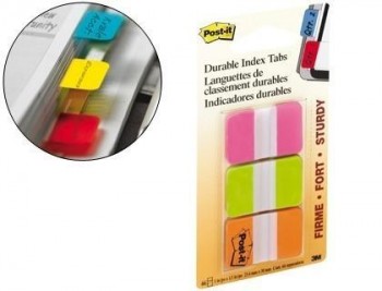 Banderitas separadoras rigidas dispensador 3 colores post-it index 686-pgo medianos22 banderitas por