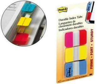 Banderitas separadoras rigidas dispensador 3 colores post-it index 686-ryb medianos22 banderitas por