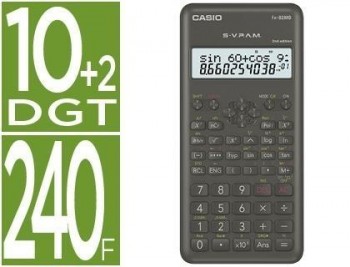 Calculadora casio fx-82 msii -cientifica -240 funciones -doble pantalla