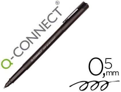 Rotulador q-connect retroproyeccion punta fibra super fina redonda 0.5 mm permanente negro