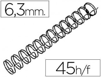 Espiral wire 3:1 6,3 mm n.4 negro capacidad 45 hojas caja de 100 unidades