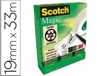 Cinta adhesiva scotch magic invisible 19x33m