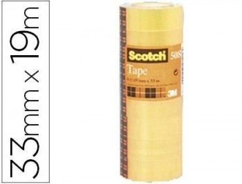 Cinta adhesiva scotch acordeon pack 8 508 19x33 mm