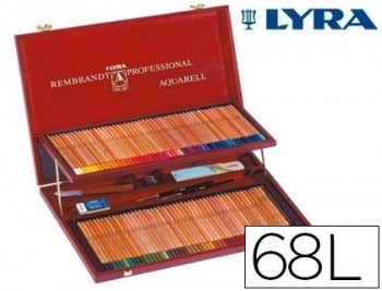 Lapices de colores lyra rembrandt polycolor estuche madera 68 colores+lapices especiales+goma +cuchi