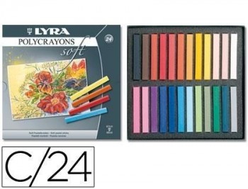 Tiza pastel lyra estuche carton de 24 unidades colores surtidos