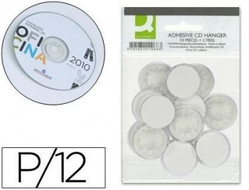 Soporte para cd q-connect adhesivos -bolsa de 12 unidades