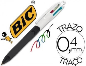Boligrafo bic cuatro colores con grip punta 1,3 mm