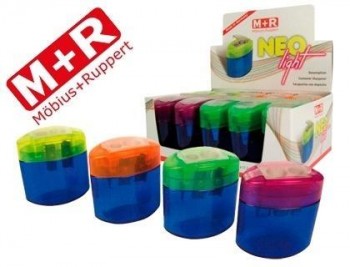 Sacapuntas m+r neo light 2 usos con deposito -colores surtidos