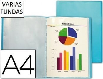 Carpeta liderpapel con Fundas Polipropileno Flexible Translúcida DIN A4 VARIOS COLORES