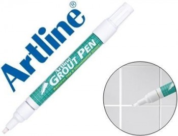 Rotulador artline marcador permanente ek-419 blanco grout pen punta biselada 2,0-4,0 mm en blister-b