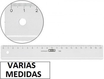 Regla m+r plástico transparente VARIAS MEDIDAS