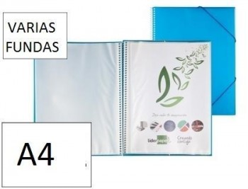 Carpeta liderpapel Con Fundas Espiral Polipropileno Rígida DIN A4 VARIOS COLORES