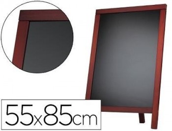 Pizarra negra liderpapel caballete y marco de madera con superficie para rotuladores tipo tiza 55x85