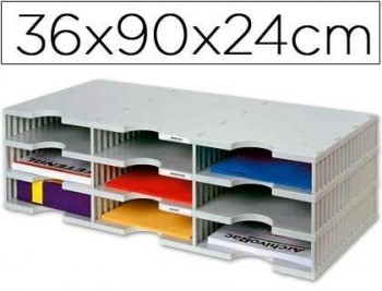 Archivador modular archivodoc trio estandar con 9 casillas 360x900x240mm