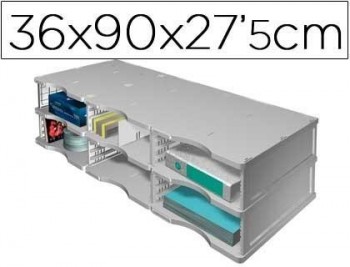 Archivador modular archivodoc trio jumbo con 6 casillas 360x900x275 mm