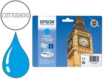 Ink-jet cartucho de tinta epson stylus t7032 cyan l wp-4000 4500 capacidad 1200 pag