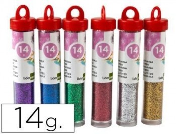 Purpurina liderpapel fantasia colores metalicos surtidos bote de 14 gr