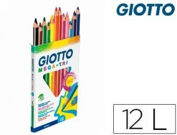 Lapices de colores giotto mega tri caja de 12 colores mina 5,5 mm