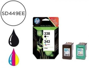 Ink-jet hp n.338/343 negro + tricolor deskjet officejet photosmart pack 2