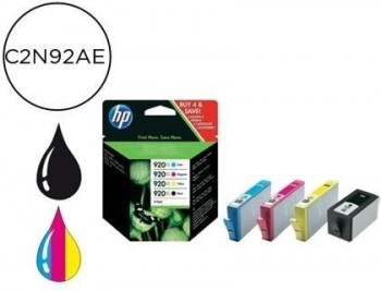 Ink-jet hp 920xl negro + tricolor officejet 6000 6500 7000 7500